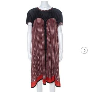 Jean Paul Gaultier silk dress with perforated detailing in black/blue colourway